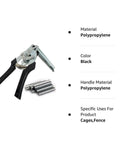 Type M Hog Ring Pliers Kit With 2400 M Clips For Fence Fastening And Upholstery Installations, polypropylene, black handles