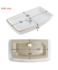 Image showing USZWBY Bathroom Vessel Sink Modern Ceramic Vessel Bowl Sink in Decor Golden Top Mount bathroom sink dimensions.