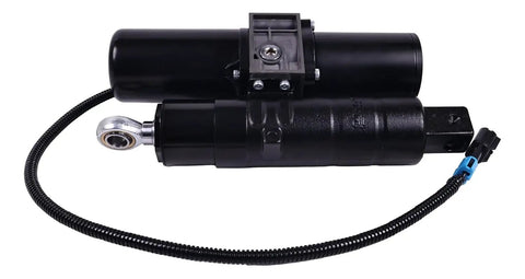 Built To Last Heavy Duty 12V Hydraulic Linear Actuator With 90 Degree Rotating Tail And 5 8 Inch Mounting Holes For Kyb Construction Equipment 150Mm Stroke 5 9 Inch Travel Works Like A Charm, showcasing its robust construction and connections.