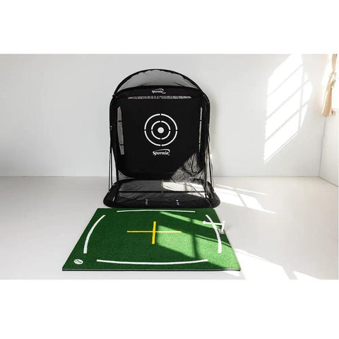 Compact Golf Practice Net 5 Foot By 5 Foot Indoor And Outdoor Hitting Net With Ball Return, Heavy Duty Portable Training Aid for full swings
