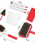 Total Breeze DIY Paint Roller Brush Set Paired With Flocked Edge Tool For Wall Painting And Home Makeover showing roller, brush, trays, and accessories.