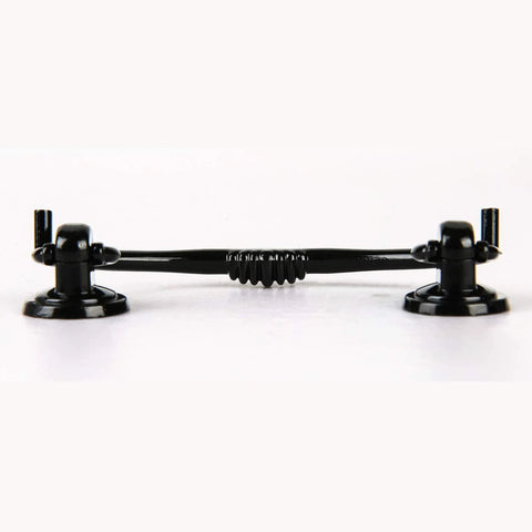 Front view of 4 Pack Glossy Black Bail Drawer Pulls Drop Swing Dresser Handles with durable zinc alloy construction and 64 mm center-to-center