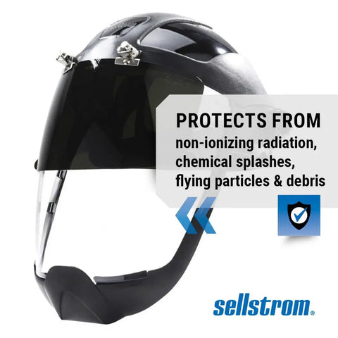 Lightweight Face Shield With High Impact Crown And Ratchet Headgear For Work Sites Grinding Plasma And Flame Cutting ANSI Z87.1