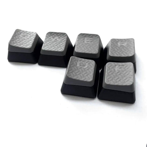 Cherry MX Key Switch FPS Backlit Key Caps Replacement For Corsair Gaming Keyboards with six gray keys angled view