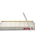 6x18 Inch Rectangular Magnetic Chuck For Lathe Work And Surface Grinding Permanent Magnet Chuck With 100 To 120 N Per Sq Cm Magnetic Strength High Precision Disk No Weld Construction Uniform Magnetic Strip Heavy Duty Machining, shown from front view