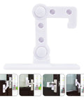 Kid Proof Door Lock For Cabinets And Refrigerators Easy To Use White Plastic Lever Lock That Keeps Curious Little Ones From Opening Cabinets