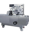 Pro Grade Automatic Box Shrink Wrapper Built For High Speed Transparent Stretch Film Use And Quick No Sweat 3D Cellophane Shrink Wrap Operations That Get The Job Done Right Every Single Time, machine front view.