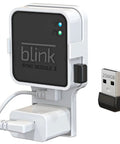 256GB USB Flash Drive With Outlet Wall Mount For Sync Module 2, close-up of wall mount with Sync Module 2 and USB drive next to it