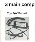 24V UVC Light For HVAC Coils Up To 5 Tons With Ballast And Magnetic Mount Bulb components: UV bulb, 24V ballast, Z-bracket