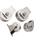 Heavy Duty Sliding Door Roller Pulley System With Stainless Steel Track For Doors And Shower Door Track, four pulley wheels.