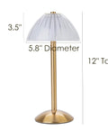 Cordless Gold Table Lamp for Home and Dining Rooms USB Rechargeable 12 Inch Brass LED Lamp with Built In Dimmer and 3 Color Modes Warm Natural Cold White