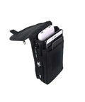 Rugged Phone Holster Belt Pouch For Large Smartphones, MOLLE Carry Case With Belt Clip showing two smartphones inside pouch.