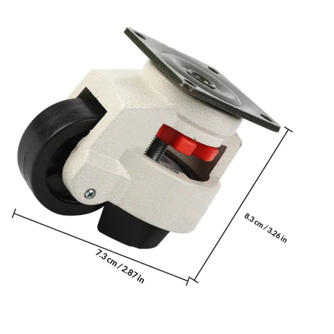 Heavy Duty Swivel Casters For Furniture And Workbenches, Adjustable Leveling Wheels crafted from nylon and steel, 7.3cm size