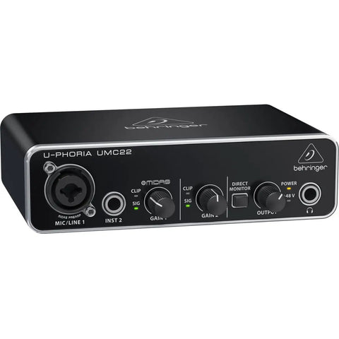 Audiophile USB Audio Interface 2x2 At 48 Kilohertz With Midas Mic Preamplifier For Recording Microphones And Instruments Black Box