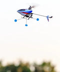 Three Set RC Helicopter Training Gear Kit With Blue Frame And Sponge Ball Practice Balls For Easy Learning And Flying in action.