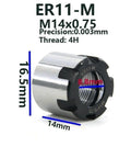 Heavy Duty ER11 Clamping Nut For CNC Lathe Tooling, M14x0.75, precision grip, crafted from high-grade steel, dimensions shown.