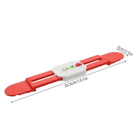 Telescopic Level Ruler Wall Mount for Split Air Conditioner Indoor Unit measuring 33.5cm with bubble level for HVAC installation.