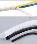 Spiral Cable Wrap 20 Ft 1/2 Inch Flexible Cable Sleeve For Computer Cables Power Cords And Audio Video Cables White Durable PE Material