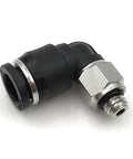 Compact L Shaped Pneumatic Elbow Fitting For Micro Systems With M3 To M6 Threads And 3 To 6 Mm Tubing 90 Degree Right Angle Connector