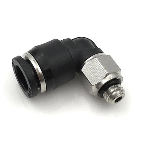 Compact L Shaped Pneumatic Elbow Fitting For Micro Systems With M3 To M6 Threads And 3 To 6 Mm Tubing 90 Degree Right Angle Connector