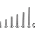 230-Piece M2 Stainless Steel Button Head Screws And Nuts Hex Socket All-in-One Pro-Grade Kit lined screws and nut side view