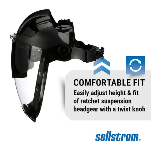 Lightweight Face Shield With High Impact Crown And Ratchet Headgear For Work Sites Grinding Plasma And Flame Cutting ANSI Z87.1