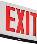 S1R Face LED Exit Sign With Aluminum Housing In Black And Silver, Universal Mounting For Corridors Lobbies And Offices, Emergency Lighting