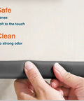 Hands holding Heavy Duty Edge Protector For Baby Proofing 9Ft Edge Guards, Soft Rubber Foam Bumper, Onyx Black