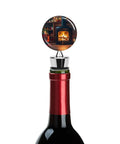 Vacuum Wine Stopper Keeps Your Sip Crisp And Fresh With Heavy Duty Zinc Alloy Body And Foolproof Leak Tight Seal For Low Key Kitchen Chilling Or Weekend Party Vibes on a red wine bottle.