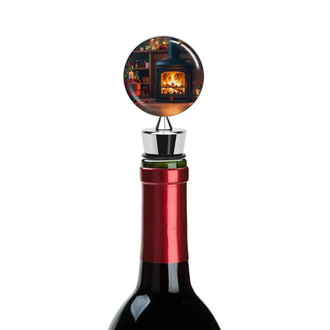 Vacuum Wine Stopper Keeps Your Sip Crisp And Fresh With Heavy Duty Zinc Alloy Body And Foolproof Leak Tight Seal For Low Key Kitchen Chilling Or Weekend Party Vibes on a red wine bottle.