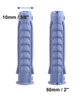 Concrete Wall Anchors For TV Mounts For Concrete Or Brick Walls, Durable Plastic 10x50mm Anchors, Grey Drywall Anchors