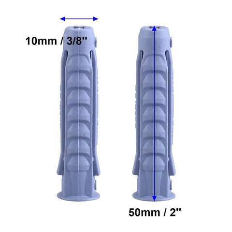 Concrete Wall Anchors For TV Mounts For Concrete Or Brick Walls, Durable Plastic 10x50mm Anchors, Grey Drywall Anchors