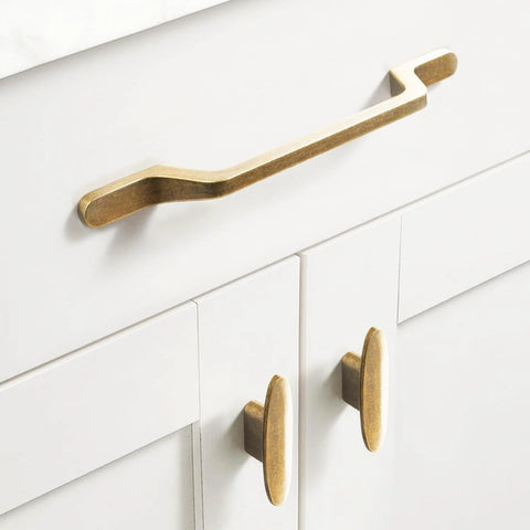 Antique Brass Cabinet Pulls 3 Inch Hole Center For Kitchen Drawers Zinc Alloy Solid Hardware 6 Pack Vintage Bronze installed