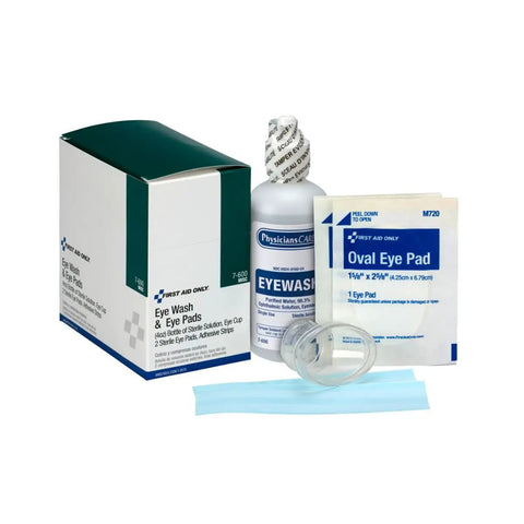 Six Piece Eye Wash Kit With Oval Eye Pads And Adhesive Strips, Emergency Eye Rinse Cup, Single Use Eye Wash Bottle, Quick Relief For Eye Irritation, Grab And Go First Aid