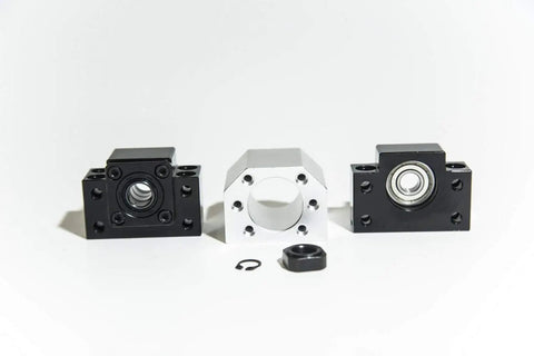 SFU1204 Ball Screw CNC Kit end supports BK BF10 and nut housing with accessories displayed on white background.