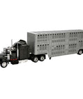 Kenworth W900 1 43 Diecast Pot Belly Livestock Trailer Long Hauler Rig With Chrome Detailing Realistic Farm Hauler Model