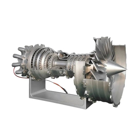 Turbofan Engine Model Kit For DIY Enthusiasts, 1 To 20 Scale, TR900 Inspired 3D Printing Jet Engine With Movable Fan Blades, Functional Desktop Ornament And Realistic Aircraft Mechanisms For Hands On Learning, silver cutaway view