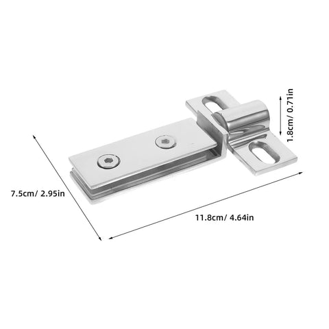 Heavy Duty Stainless Steel Shower Door Pivot Hinges With Smart Dual Hole Design For No Sweat Glass Door Swap, 11.8cm long.