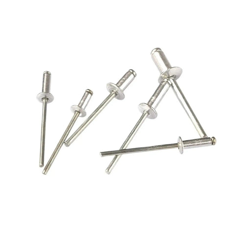 Assorted Blind Rivets Kit 120 Pcs M3.2 And M4 Aluminum Dome Head Pop Rivets For Furniture And Metalwork DIY Home Repair Projects Pro Grade Quick Fixes Easy Install - rivets close-up