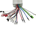 Beefy Brushless DC Motor Controller For Electric Bikes And Scooters, 48V 60V 64V Compatible, 1500W 45A, aluminum housing, wiring view