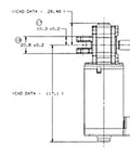 Technical drawing of 12 Volt Dc Worm Drive Gear Motor Left Angle Config for Auto Power Seat Adjustment with dimensions.
