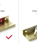 Comparison of Satanga adhesive versus unbranded adhesive for edge finger pulls for cabinets peel and stick on kitchen drawers no drill.