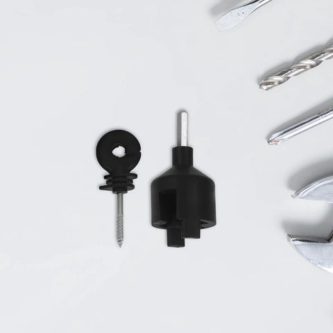 Electric Fence Insulators For Wood Posts With Socket Tool 51Pcs Insulated Fence Hardware Clips, black PP PE insulators