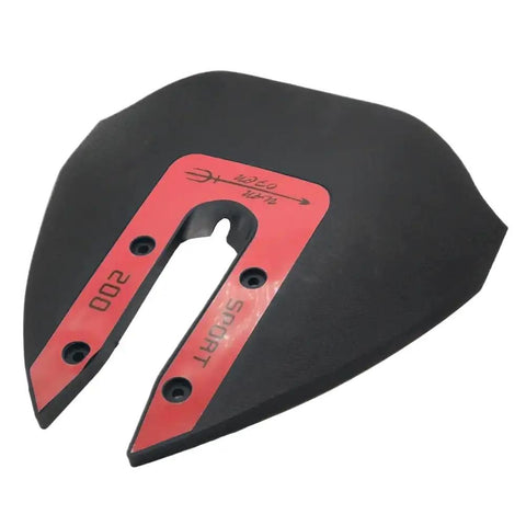 Red Sport 200 Whale Tail Hydrofoil Stabilizer for 8 to 40 HP Outboard Engines, black and red design, top view