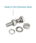 50 Pcs M6 X 20mm Stainless Steel Hex Bolts With Nuts And Washers 304 Grade Heavy Duty Fastener Kit for DIY Projects