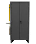 Rugged Industrial Metal Storage Cabinet With Tough As Nails Lockable Recessed Door Extra Heavy Duty Workshop Cupboard For Garage And Warehouse Tools And Supplies Sturdy Steel Construction For Reliable Daily Use, front view