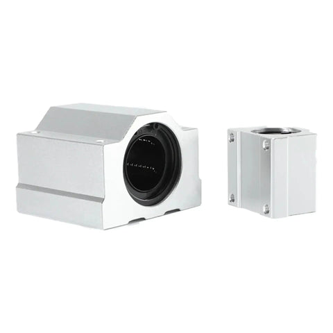 Kick Up Your Cnc And 3d Printer Builds With Premium Aluminum Linear Ball Bearing Slide Blocks, shown from angular view.