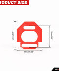 Beefed-Up 4 Channel RC Transmitter Receiver Kit motor mount dimensions shown with red metal adapter for Losi 1/12 racecar.