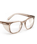 Square Z87.1 Certified Polycarbonate Safety Glasses With Blue Light Blocking UV Coatings Anti Fog Dip Coat Top And Side Shields