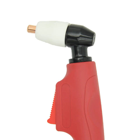 PT31 Air Plasma Cutting Torch Head Heavy Duty High Frequency 40A Red Handle Includes Long Electrode Long Tip 1.1 Swirl Ring Shield Cup Kit